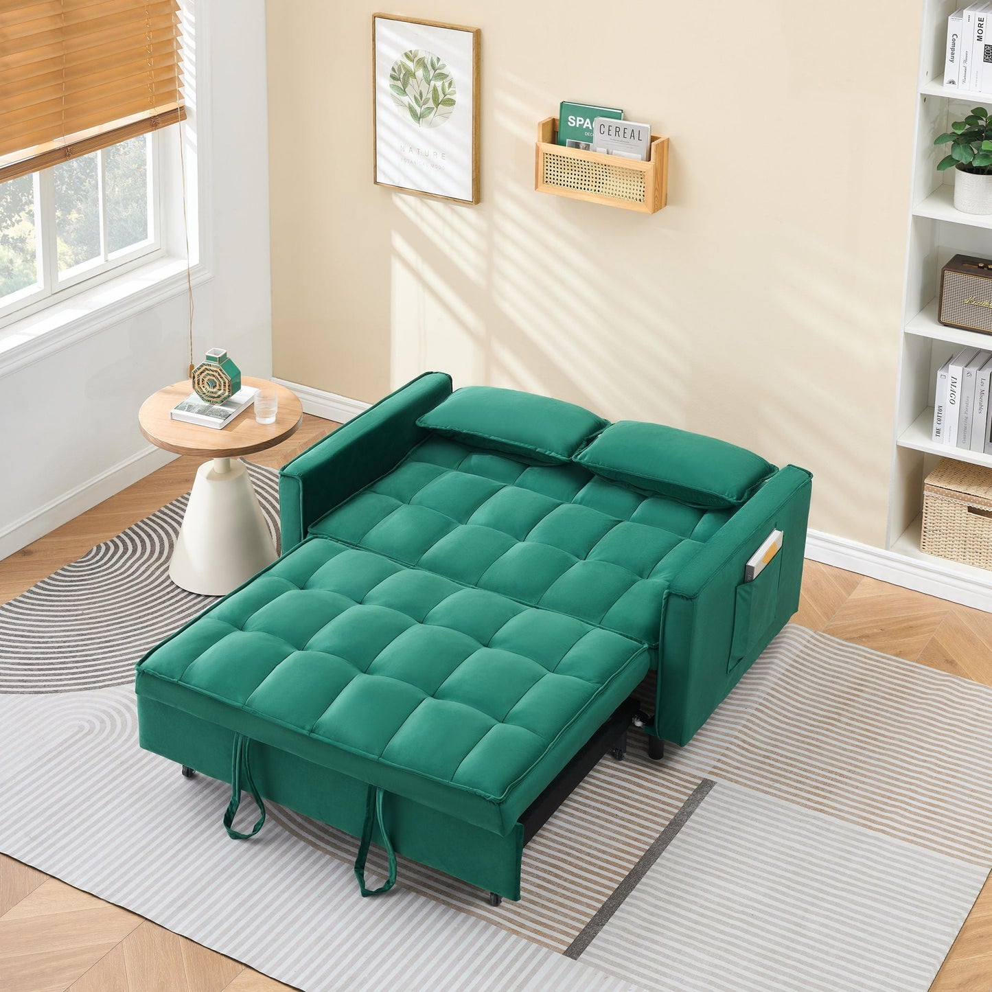 Large 3 In 1 Sofa Bed and Velvet Living Room
