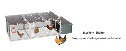 Large chicken coop with 20.93 sq ft run, gray frame, brown roof by HouseOfZazla on Tampa Home & Garden Store