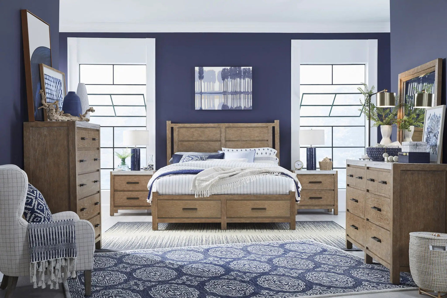 Plum Creek Panel Storage Bed With Rustic Finish