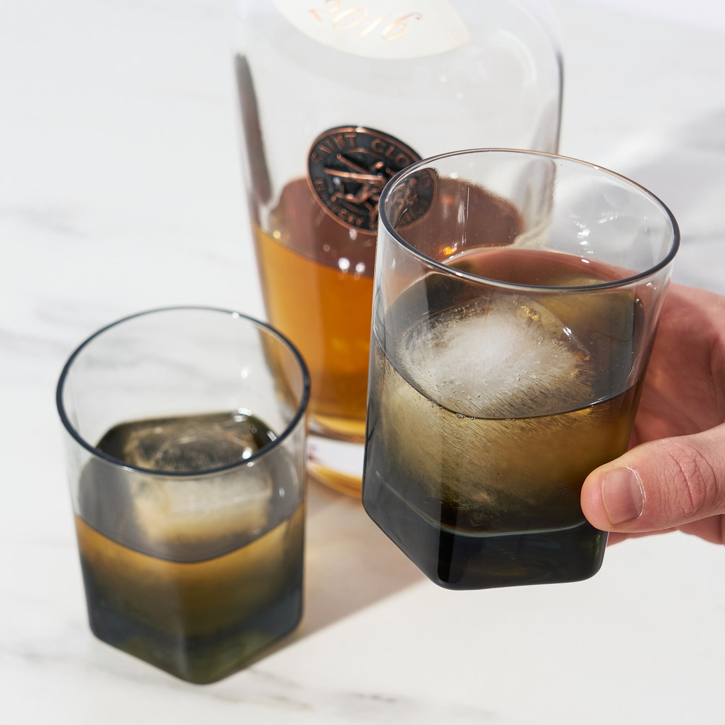 Hexagonal Crystal Double Old Fashioned Glass Set