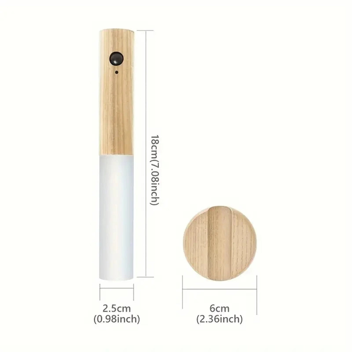 Rechargeable motion sensor night light magnetic wooden wall lamp with wood grain top on Tampa Home & Garden Store
