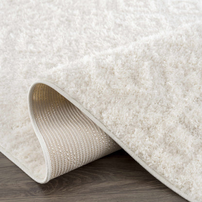 Eivin Cream Diamonds Plush Rug ivory shag by Boutique Rugs on Tampa Home & Garden Store