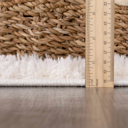 Eivin Cream Diamonds Plush Rug by Boutique Rugs, cream shag with diamond texture on Tampa Home & Garden Store