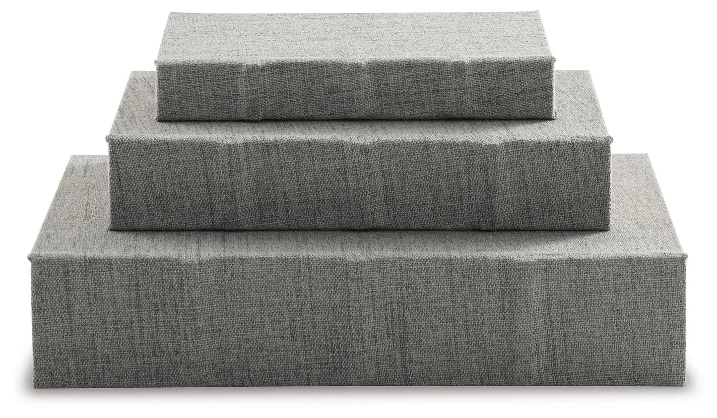 Jolina Linen Box Set of 3 Keepsake Boxes