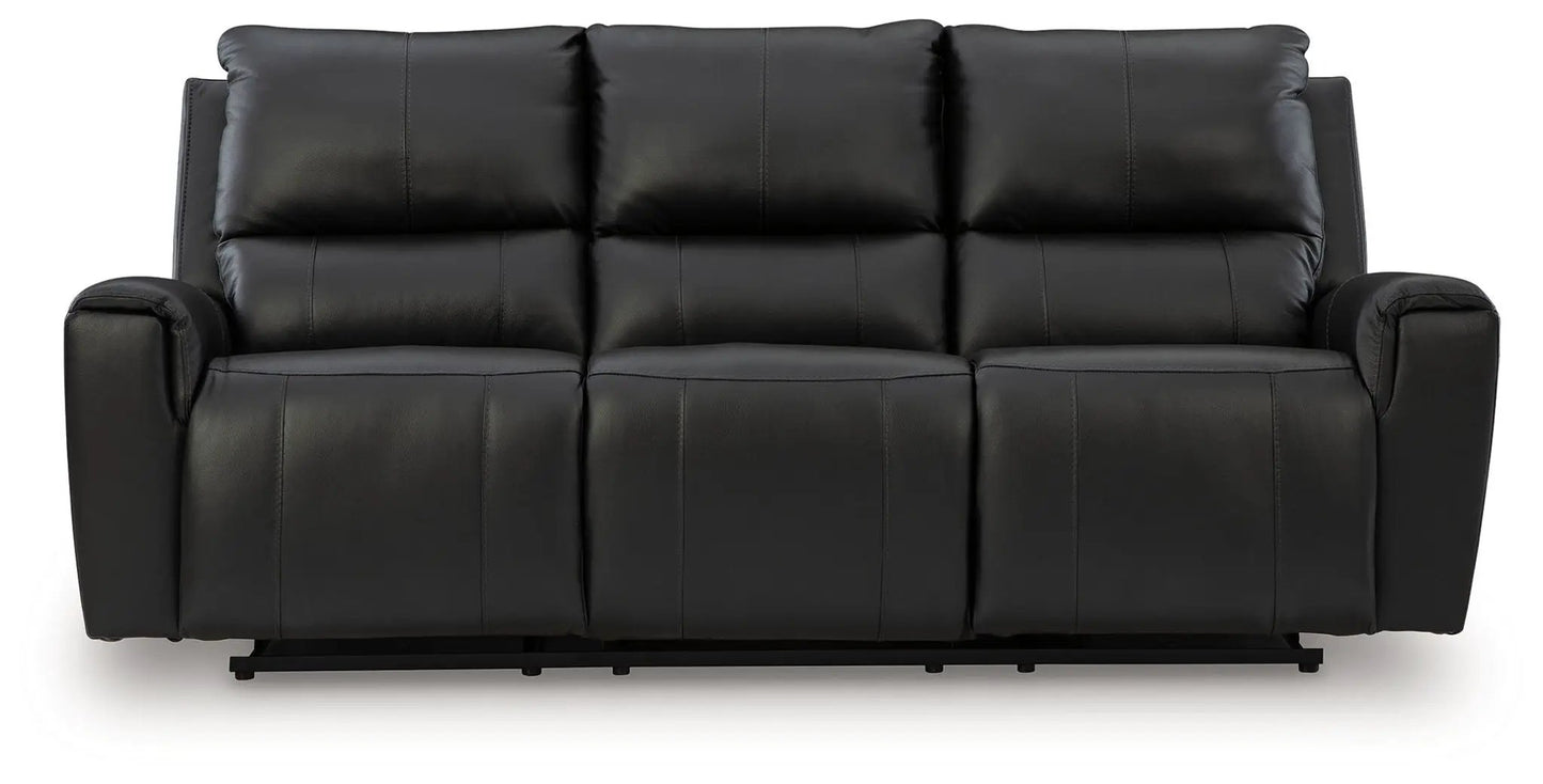 Glossmore reclining sofa black faux leather 3-seat by Unique Piece Furniture on Tampa Home & Garden Store