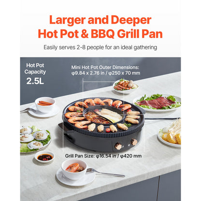 Hot Pot with Grill 1800W 2-in-1 electric smokeless grill for 2–8 people on Tampa Home & Garden Store