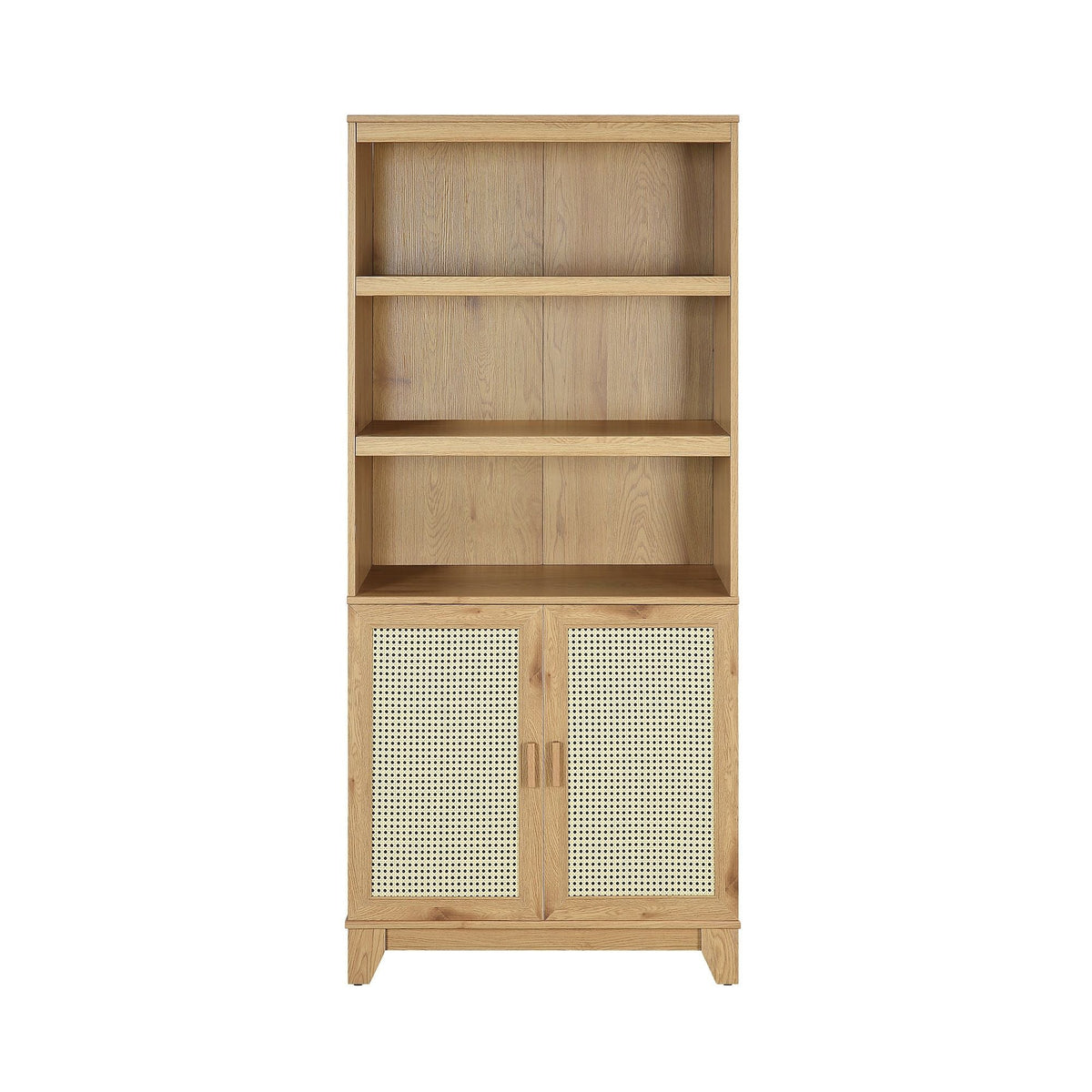 Sheridan Bookcase Cabinet with cane doors, 7-shelf brown HouseOfZazla on Tampa Home & Garden Store
