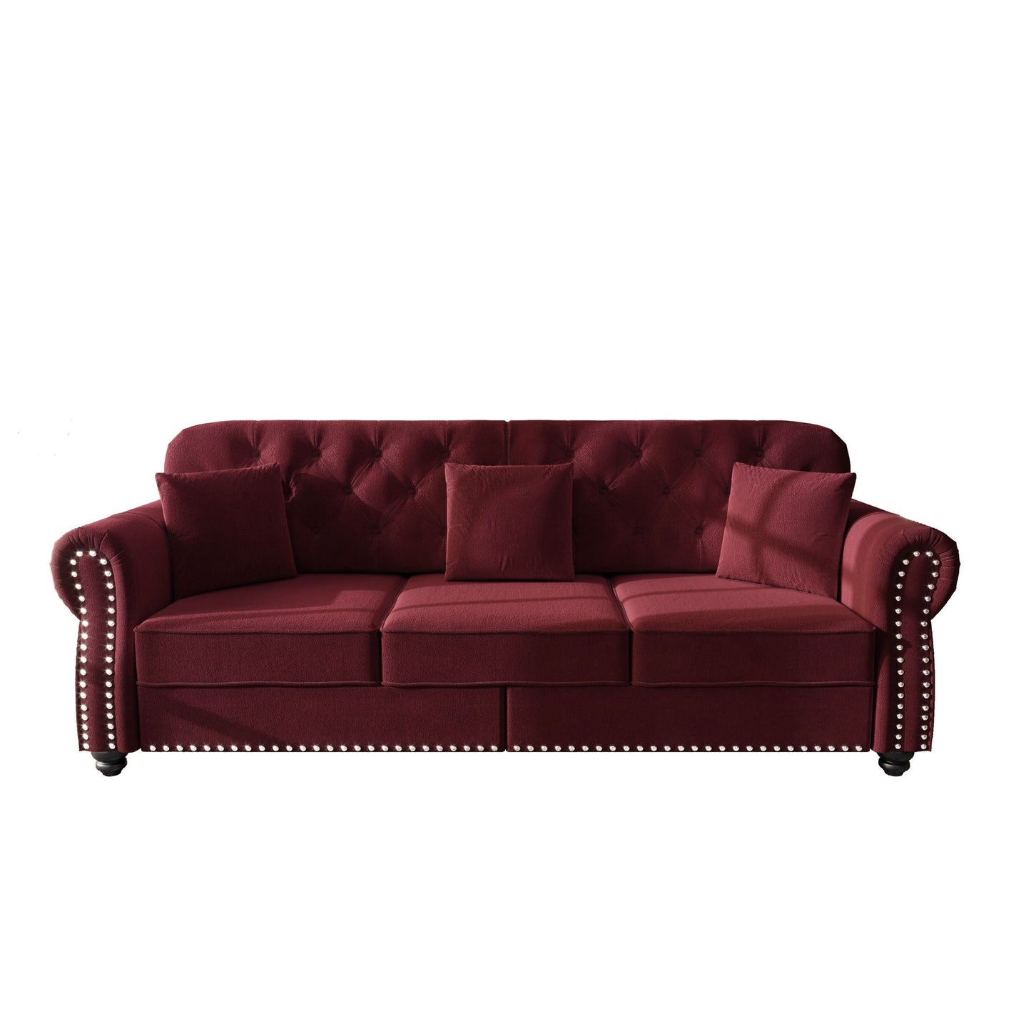 Modern Upholstered 3 Seater Sofa Set and Ottoman