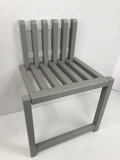 Wall-Mounted Folding Chair for Shoe Changing FLIPSTYLEZLLC gray solid wood space-saving chair on Tampa Home & Garden Store