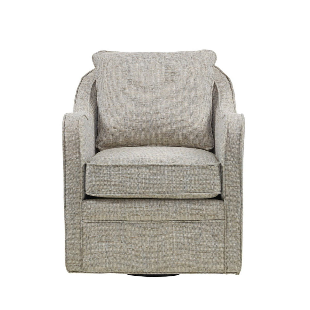 Wide Seat Swivel Arm Chair beige fabric, 360° rotation by HouseOfZazla on Tampa Home & Garden Store