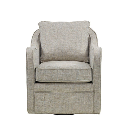 Wide Seat Swivel Arm Chair beige fabric, 360° rotation by HouseOfZazla on Tampa Home & Garden Store