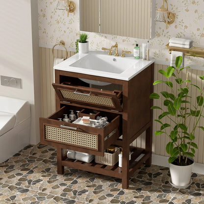 Modern Vanity With Integrated Sink and Cabinet