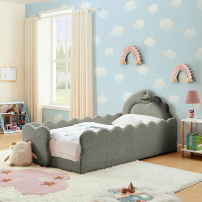 Toddler Dinosaur Bed and Safety Guardrail