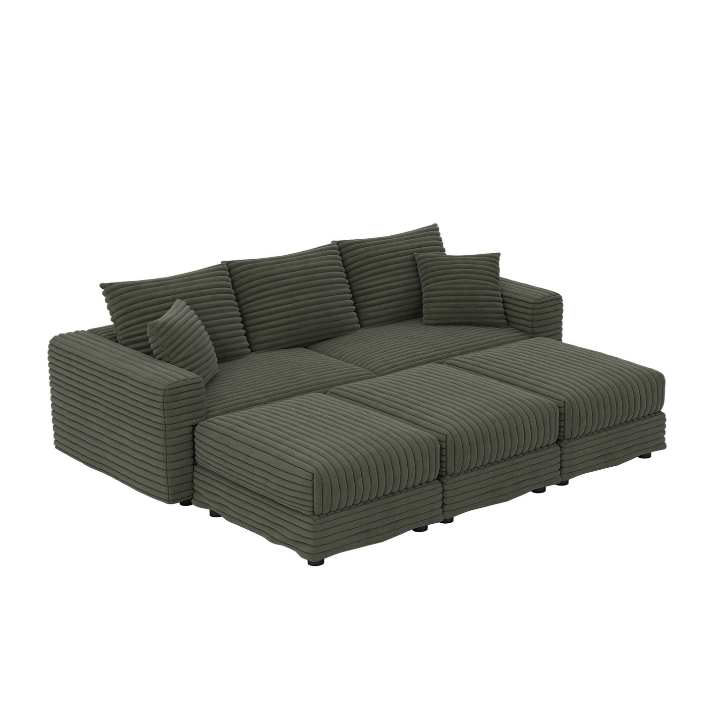Convertible Sofa With Deep Seat and Pillows