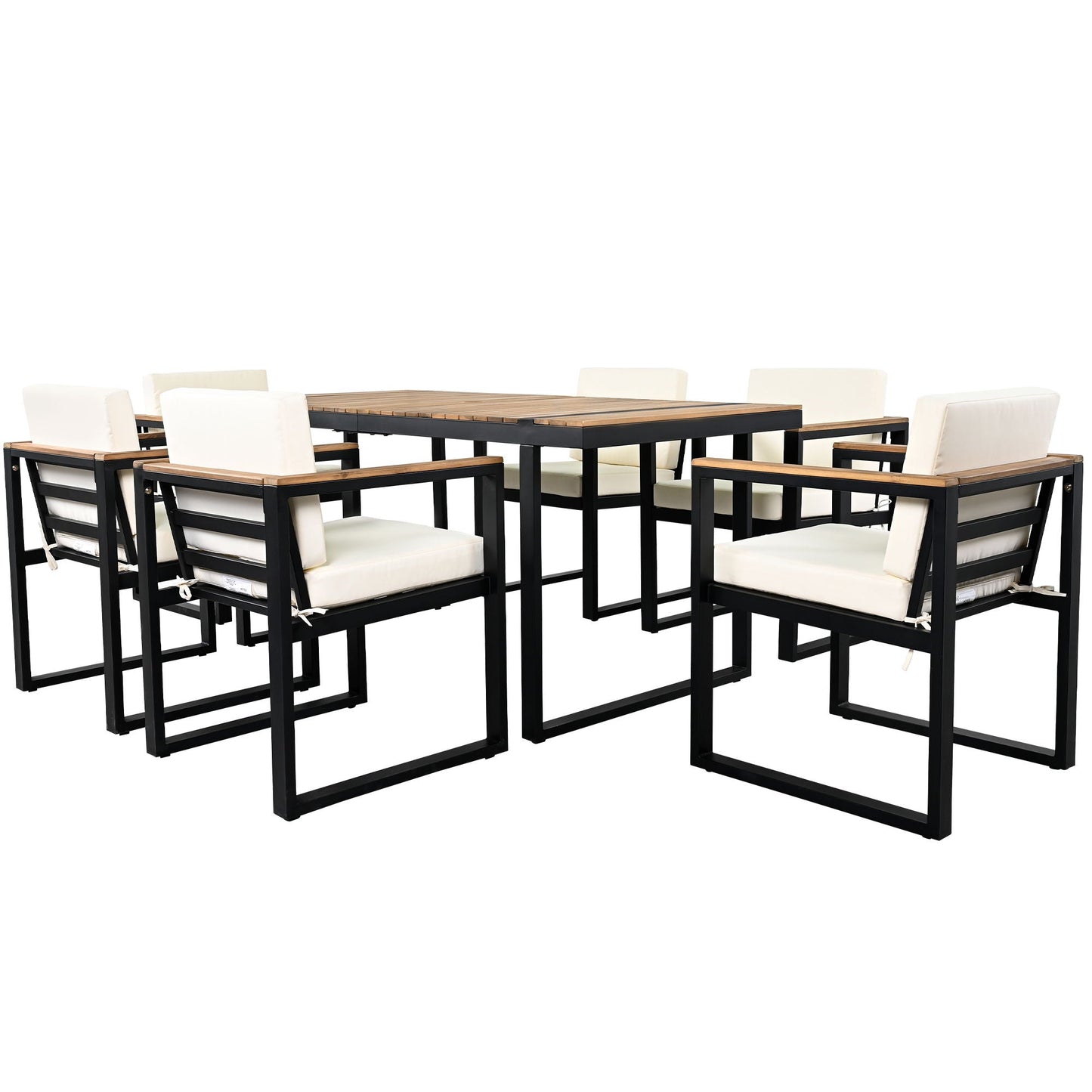 Seven Piece Outdoor Dining Table and Chair Set