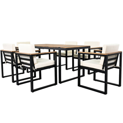 Seven Piece Outdoor Dining Table and Chair Set
