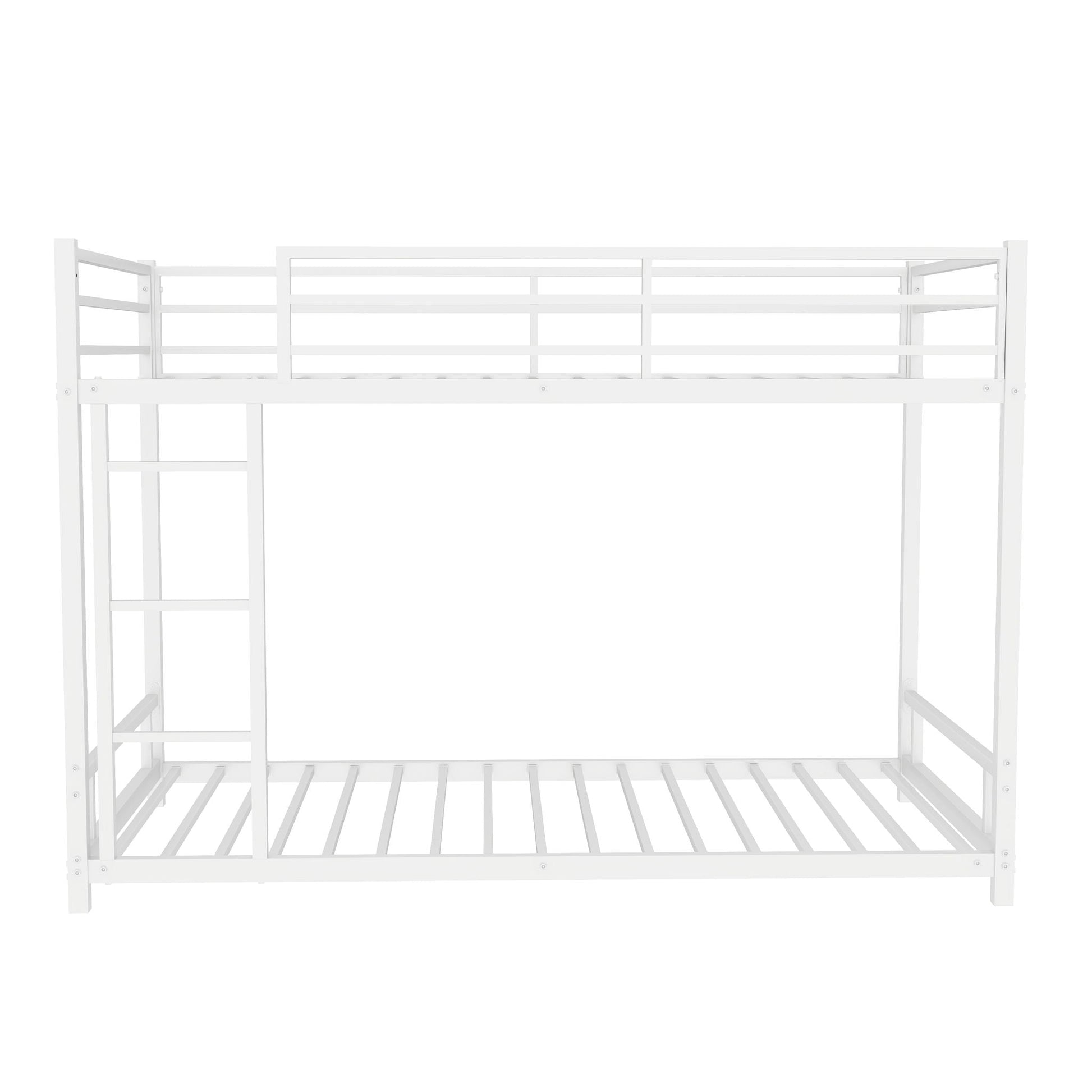 Bunk bed frame white metal with safety guardrails by HouseOfZazla on Tampa Home & Garden Store