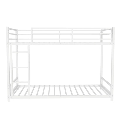 Bunk bed frame white metal with safety guardrails by HouseOfZazla on Tampa Home & Garden Store