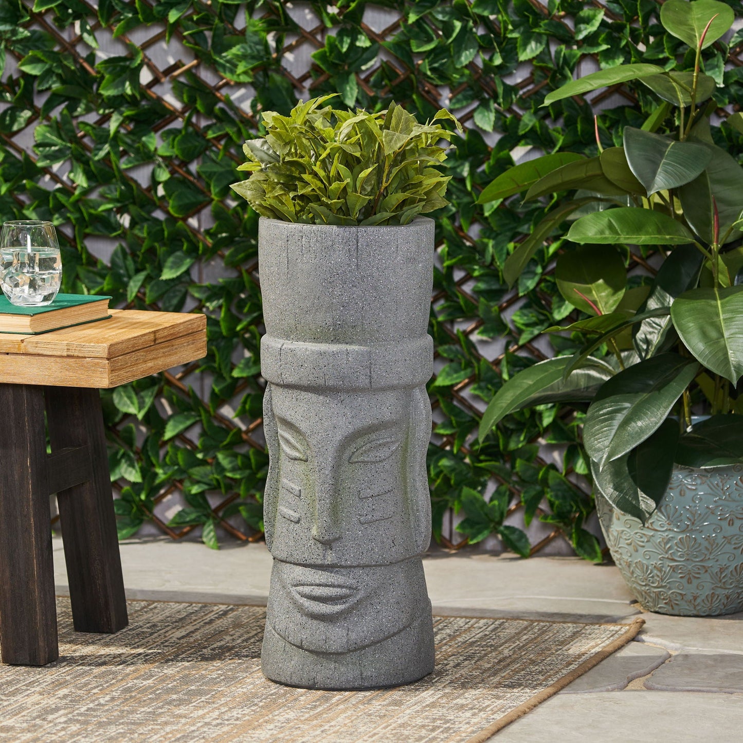 Classic Flower Planter magnesium oxide material stone gray by HouseOfZazla on Tampa Home & Garden Store