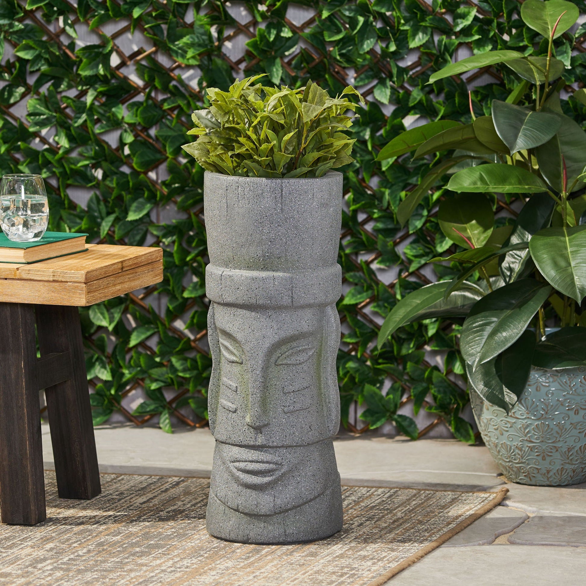 Classic Flower Planter magnesium oxide material stone gray by HouseOfZazla on Tampa Home & Garden Store