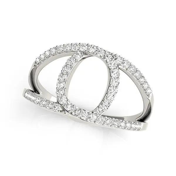 14k white gold diamond loop dual-band ring with pave stones on Tampa Home & Garden Store
