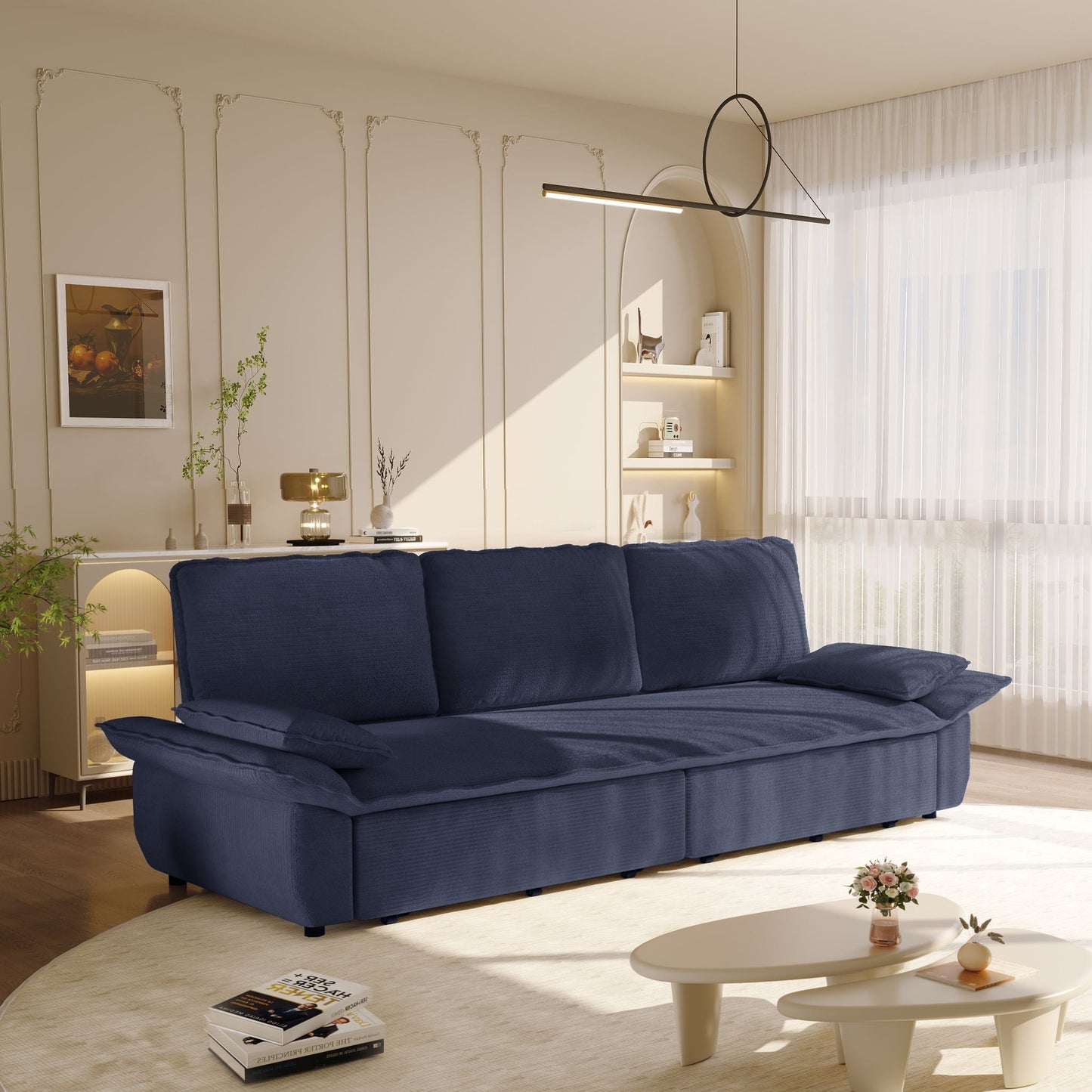 King Size Pull Out Sofa Bed and Chaise Lounge