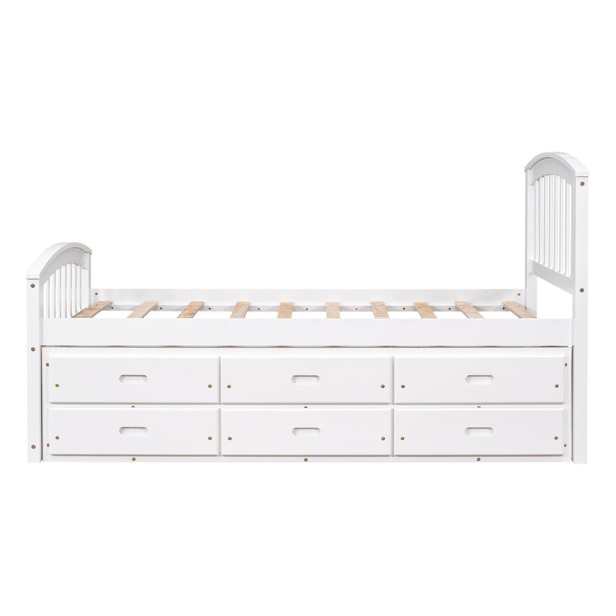 Platform storage bed solid wood with 6 drawers white finish on Tampa Home & Garden Store