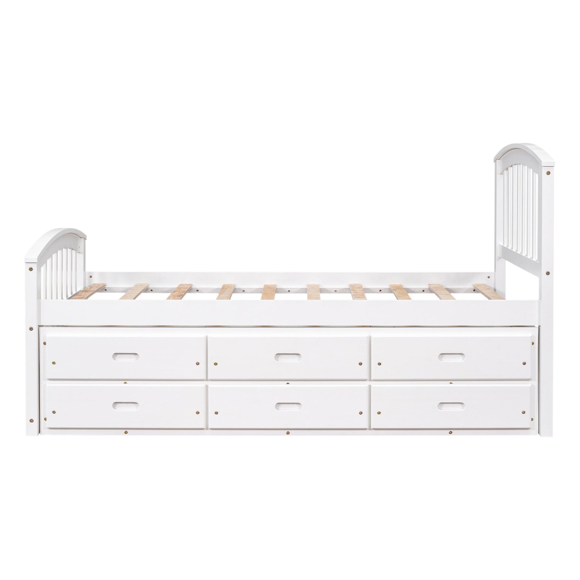 Platform storage bed solid wood with 6 drawers white finish on Tampa Home & Garden Store