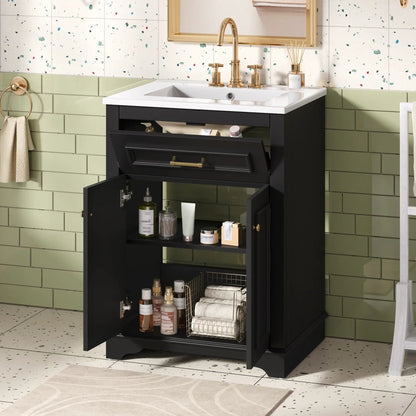 Bathroom Vanity With Integrated Sink and Cabinet