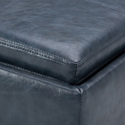 Rockwood Upholstered Cube Ottoman with Tray