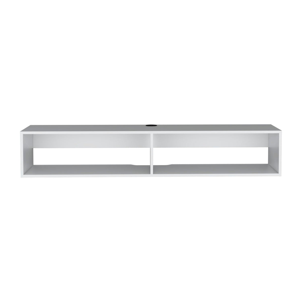 Moore Floating TV Stand white finish with cable management and dual open compartments on Tampa Home & Garden Store
