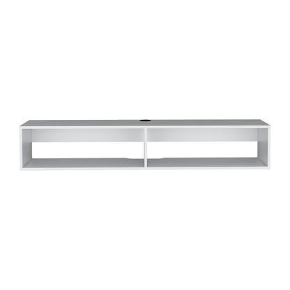Moore Floating TV Stand white finish with cable management and dual open compartments on Tampa Home & Garden Store