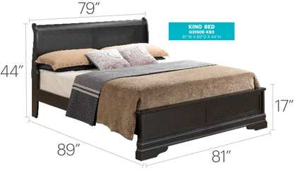 Premium Panel Sleigh Bed with Low Footboard