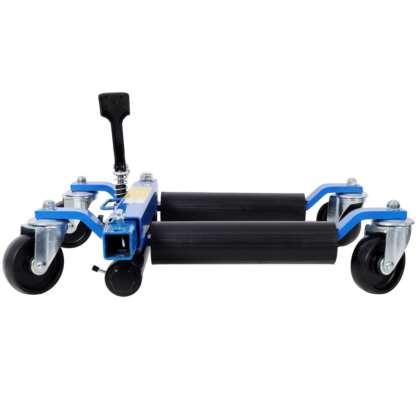 Hydraulic car wheel dolly set of 2 with blue frames and black lifting lever and foot pedal lift on Tampa Home & Garden Store