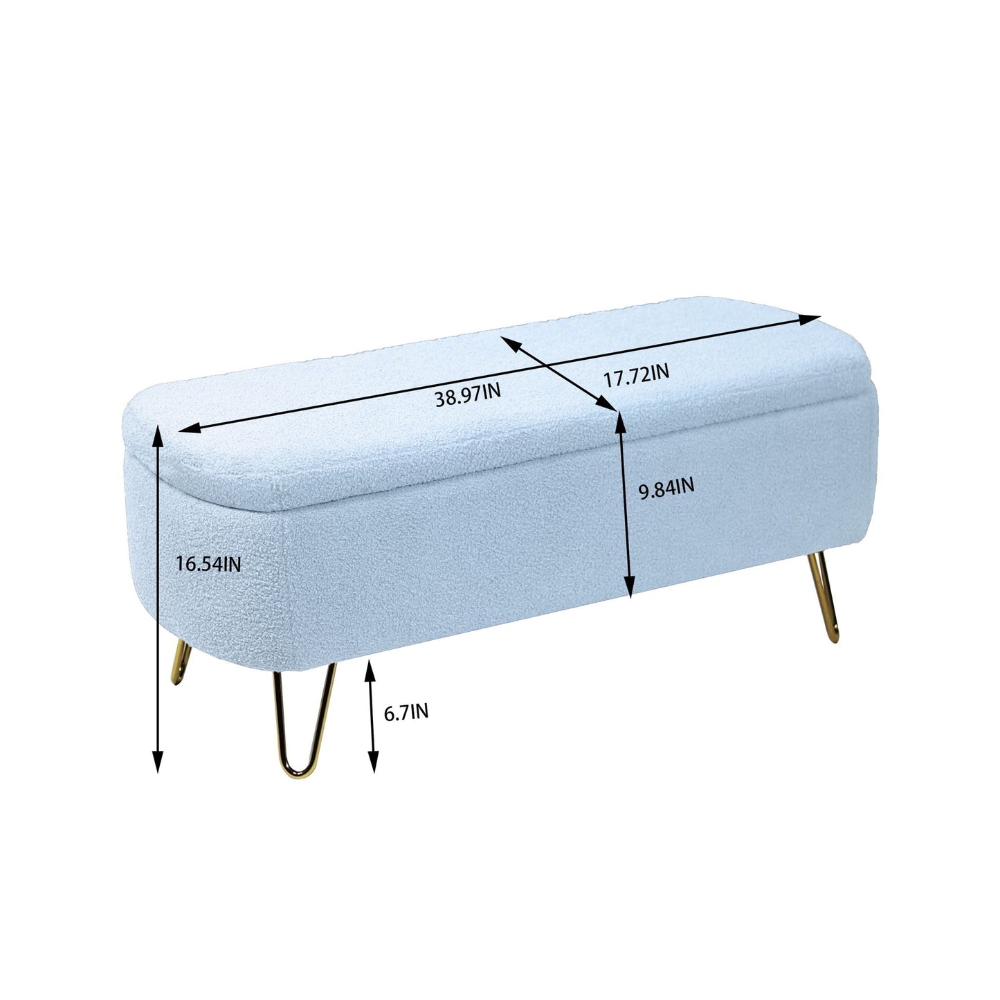 Soft Faux Fur Storage Ottoman For Bedroom