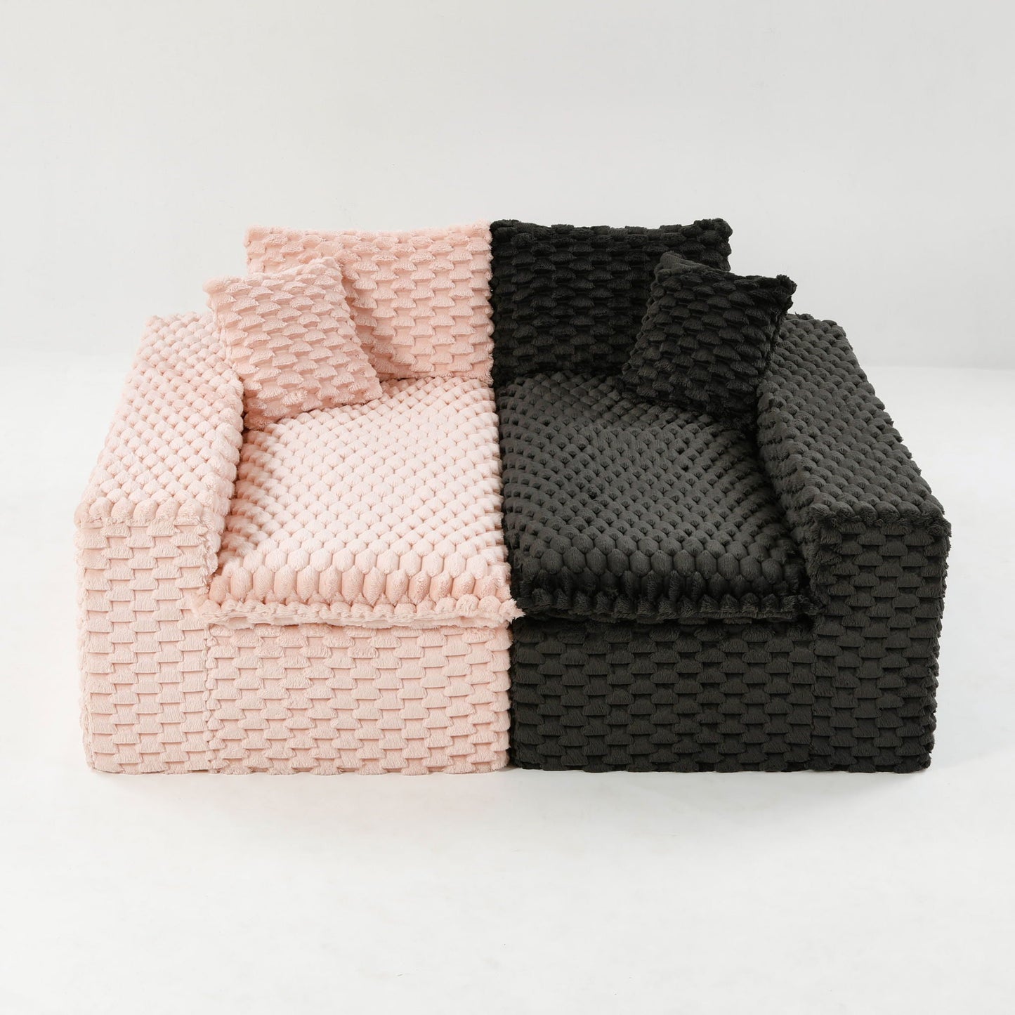 Modular Four Seater Sofa In Pink And Black