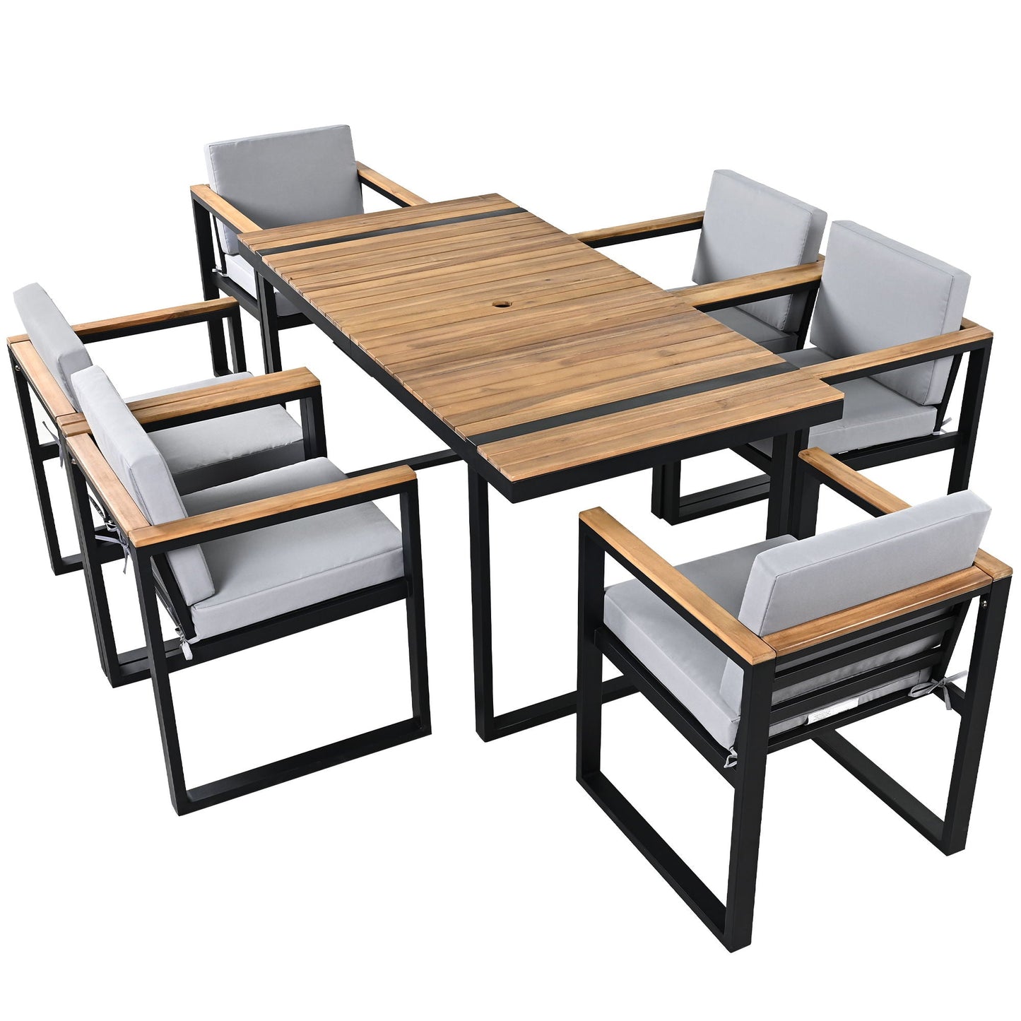 Seven Piece Outdoor Dining Table and Chair Set
