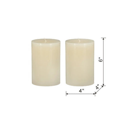 Two ivory unscented soy wax candles, 6-inch tall, set of 2 on Tampa Home & Garden Store