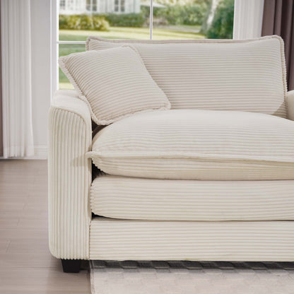 Classic Modern Deep Seat Chair and Footstool Set