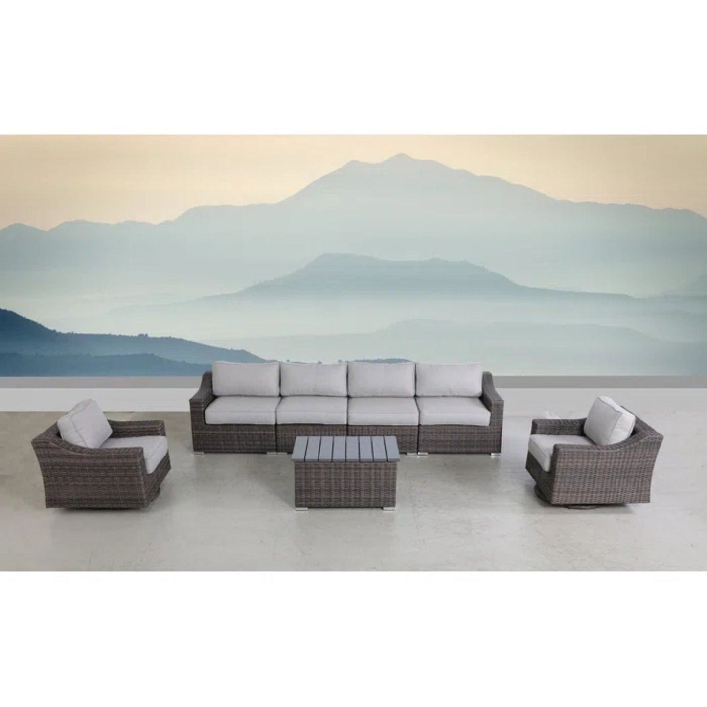 Durable Aluminum Wicker Sofa and Cushions