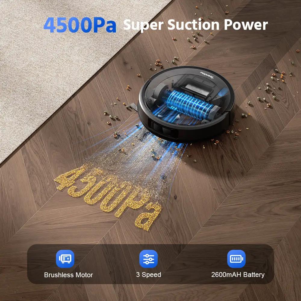 Teendow D10S Max black robot vacuum and mop with LDS navigation and 4500Pa suction on Tampa Home & Garden Store