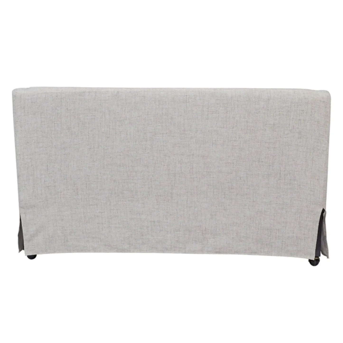 Slip Covered Settee with Casters in Beige