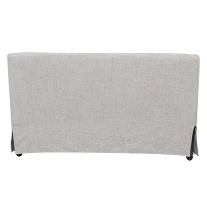 Slip Covered Settee with Casters in Beige