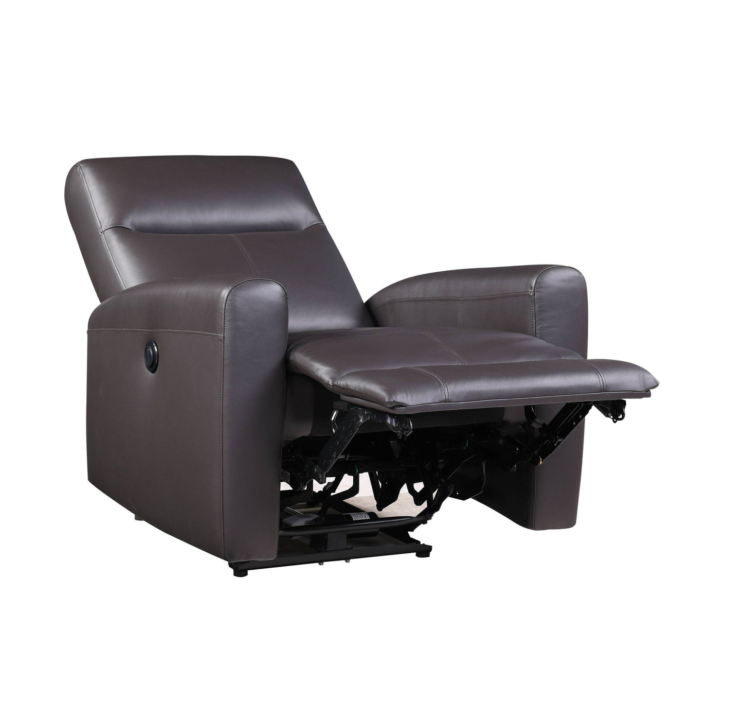 Blane top grain leather match power motion recliner brown with extended footrest on Tampa Home & Garden Store