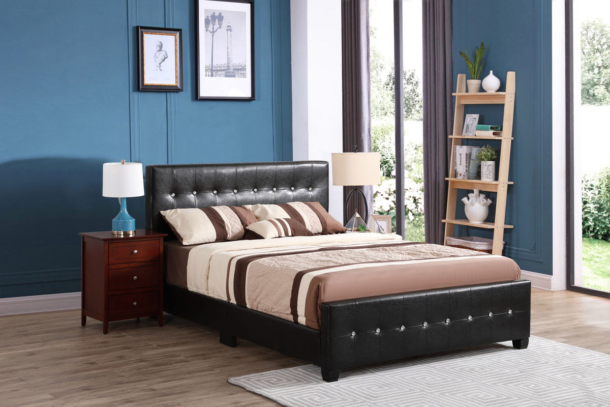 Stylish Transitional Bed by HouseOfZazla, black tufted upholstered bed on Tampa Home & Garden Store