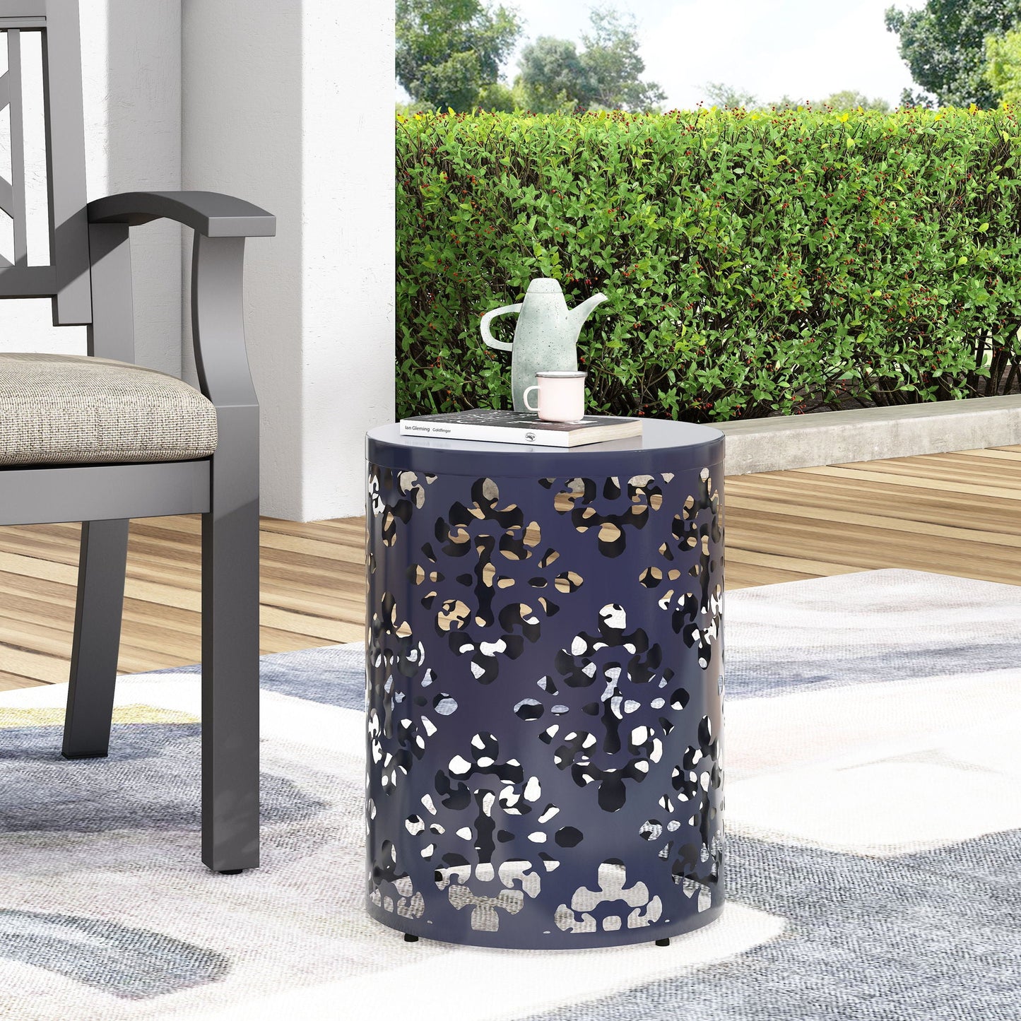 Modern Metal Outdoor End Table For The Patio