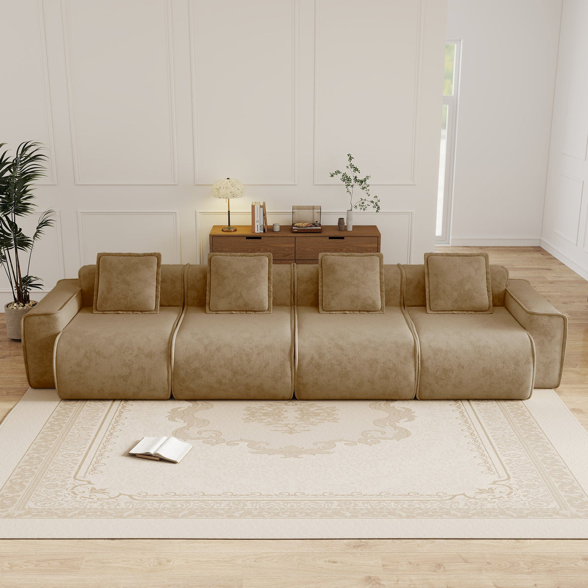 Four Seat Modular Velvet Sofa and Deep Seating