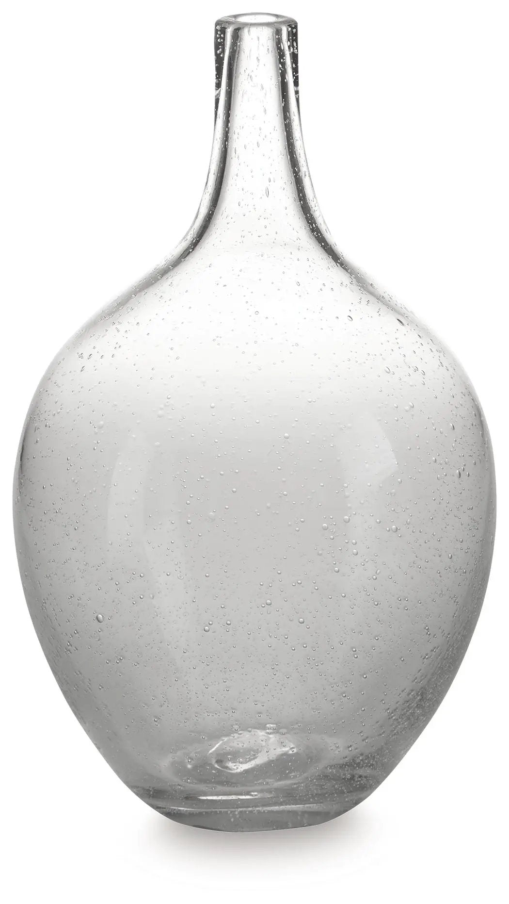 Kurthorne vase, clear bubbled glass with bulbous body and narrow neck by Unique Piece Furniture on Tampa Home & Garden Store