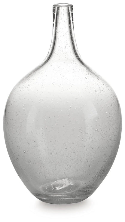 Kurthorne vase, clear bubbled glass with bulbous body and narrow neck by Unique Piece Furniture on Tampa Home & Garden Store