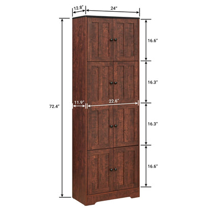 Tall storage cabinet with 8 doors and 4 shelves in dark wood by HouseOfZazla wall cabinet on Tampa Home & Garden Store